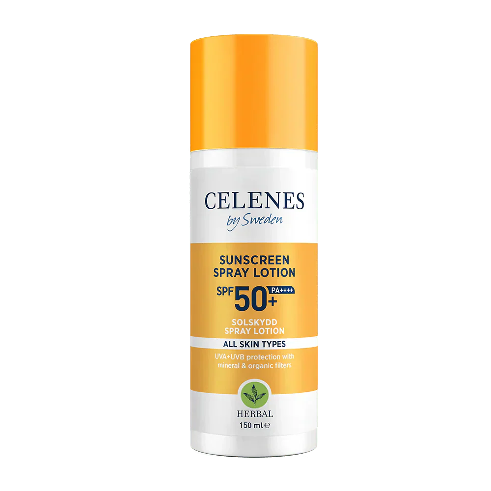 Celenes by Sweden Herbal Sunscreen Spray Lotion 50 Spf  150 ml / 5 fl oz