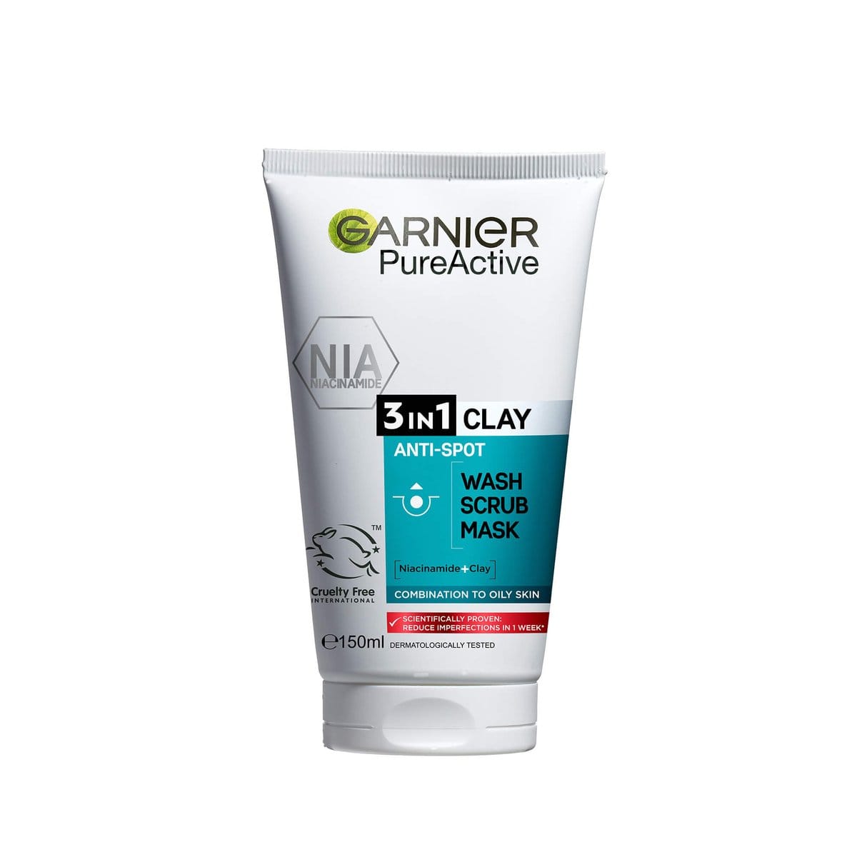 Garnier Skin Active Pure Active 3 in 1 Wash, Scrub & Mask 150 ml