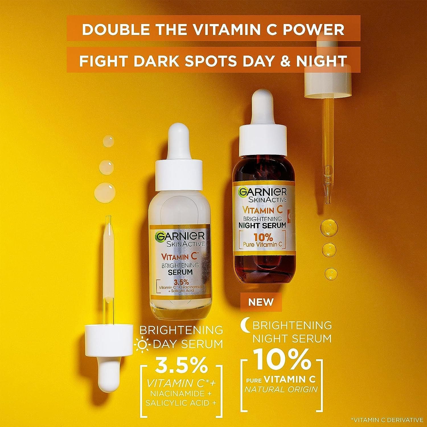 Garnier Skin Naturals Vitamin C Garnier Vitamin C Anti-Dark Spots & Brightening Night Serum 30 ml 2 Pack