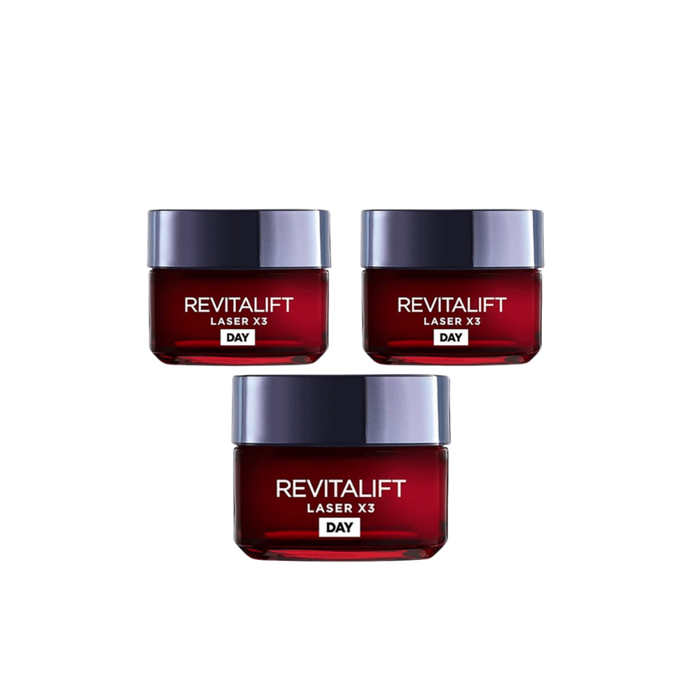Loreal Paris Revitalift Laser X3 Deep Anti-Ageing Day Cream 50 ml 3 Pack