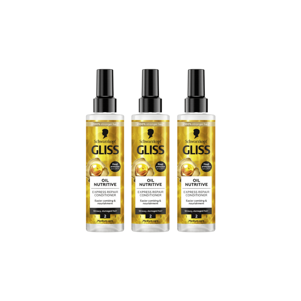 Schwarzkopf Gliss Oil Nutritive Liquid Hair Conditioner 200 ml 3 Pack