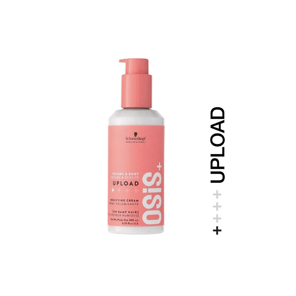 Schwarzkopf Osis Upload Volumizing Cream 200ml | Volumizing from Bottom to End with Protection Against Frizz & Heat