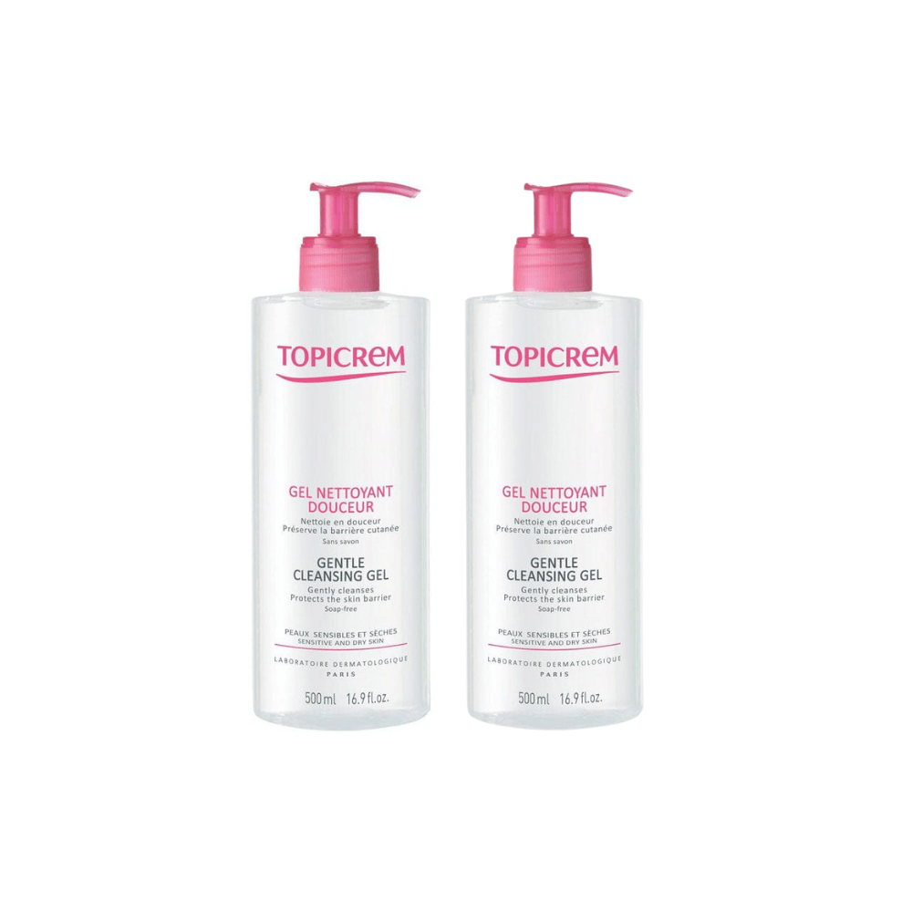 Topicrem Sensitive and Dry Skin Gentle Nettoyant Cleansing Gel 500 ml 2 Pack