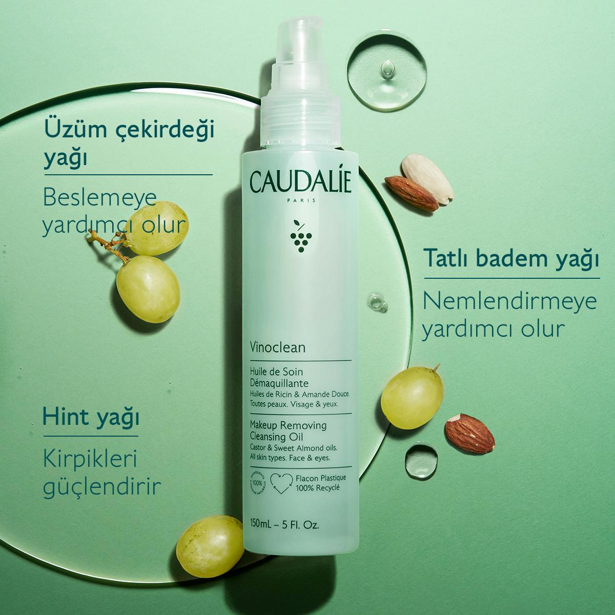 Caudalie Vinoclean Makyaj Temizleme Yağı 150 ml - Melori