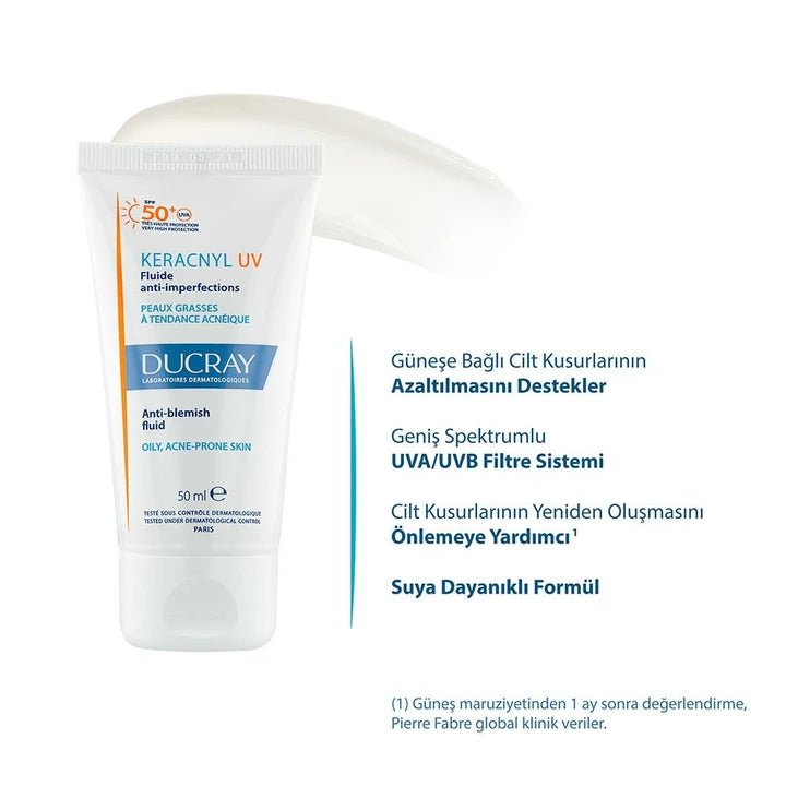 Ducray Keracnyl UV SPF 50+ Anti Blemish Fluide Güneş Koruyucu 50 ml - Melori