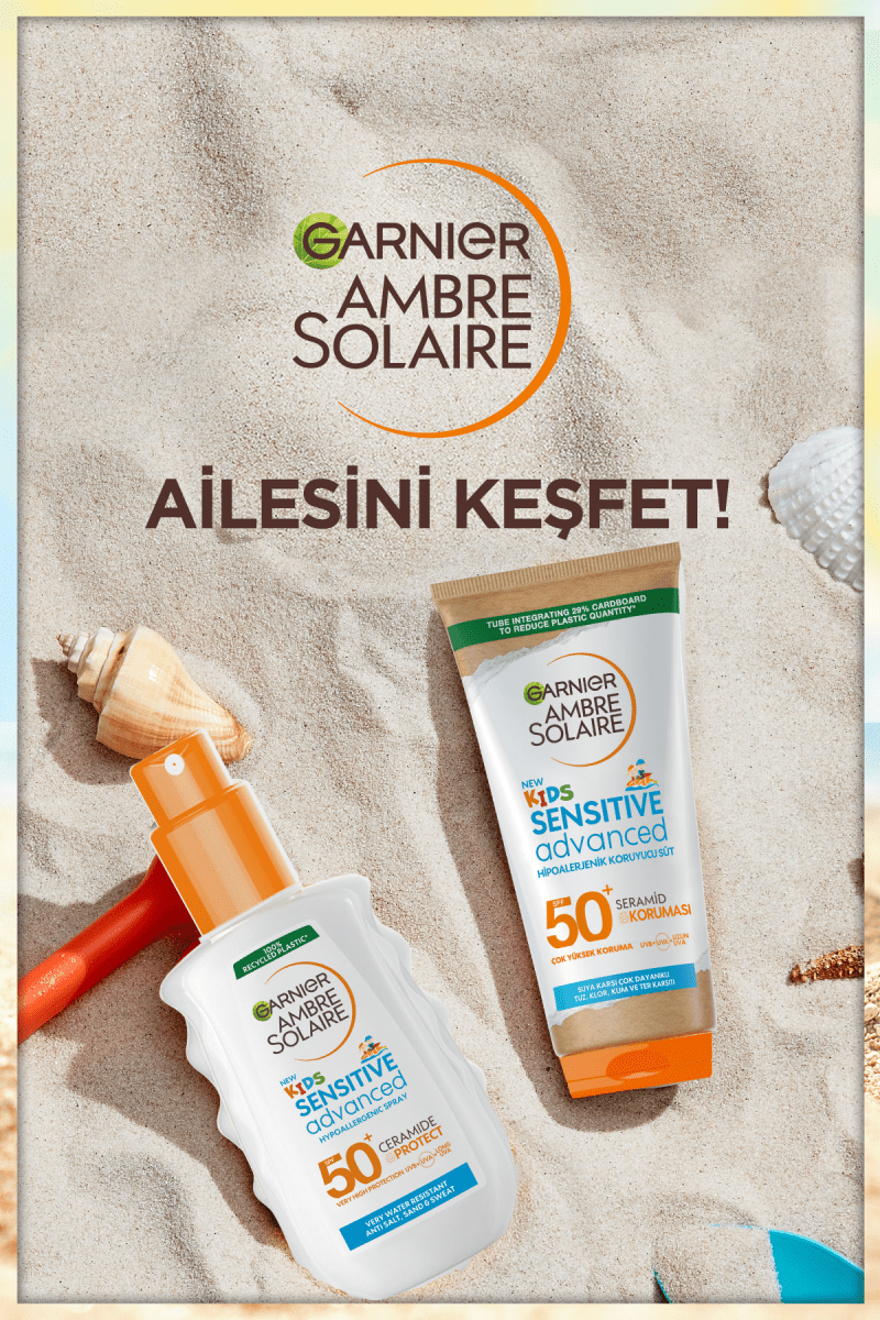 Garnier Ambre Solaire Sensitive Advanced Çocuk Hipoalerjenik Güneş Koruyucu Sprey SPF50+ 150ML - Melori