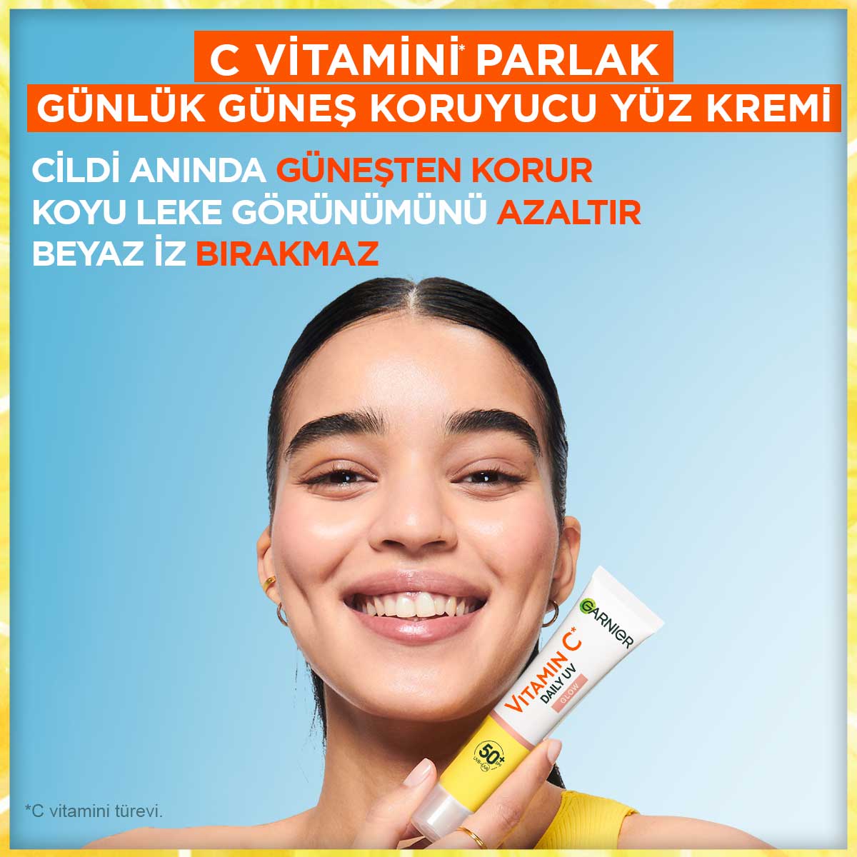 Garnier C Vitamini Parlak Günlük UV Korumalı Güneş Yüz Kremi Görünmez Doku SPF50+ 40ml - Melori