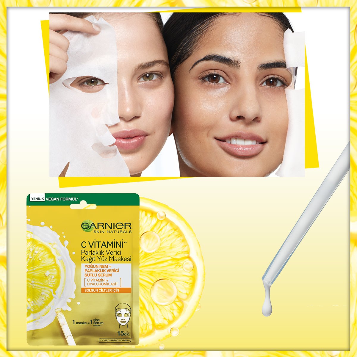 Garnier C Vitamini Parlaklık Verici Kağıt Yüz Maskesi - Melori