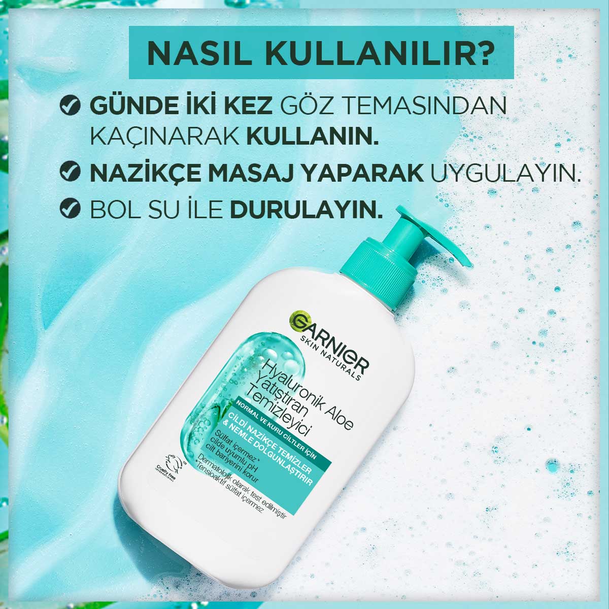 Garnier Hyaluronik Aloe Nemlendiren ve Yatıştıran Temizleyici 250 ml - Melori