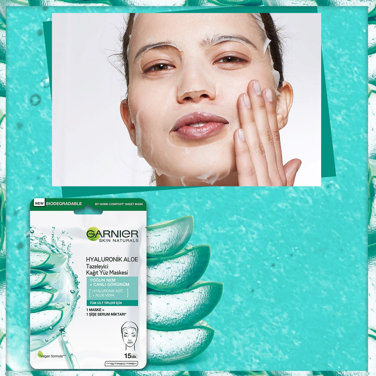 Garnier Hyaluronik Aloe Tazeleyici Kağıt Yüz Maskesi - Melori