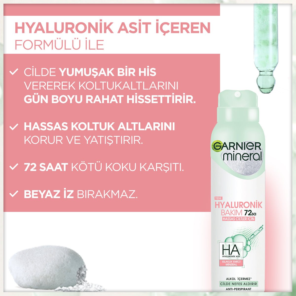 Garnier Mineral Hyaluronik Bakım Sprey Deodorant - Melori