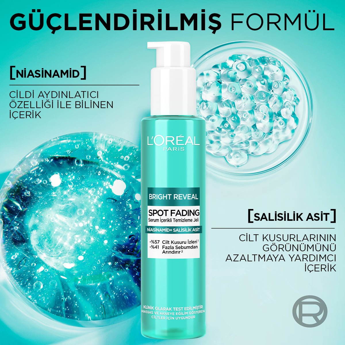 Loreal Paris Bright Reveal Cilt Kusuru İzi Karşıtı, Serum İçerikli Temizleme Jeli Niasinamid+Salisilik Asit 150ml - Melori