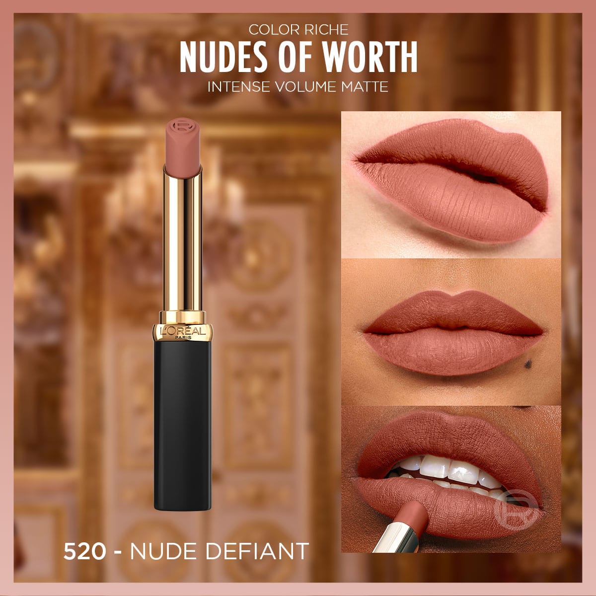 Loreal Paris Color Riche Intense Volume Matte Ruj - 520 Nude Defiant - Melori