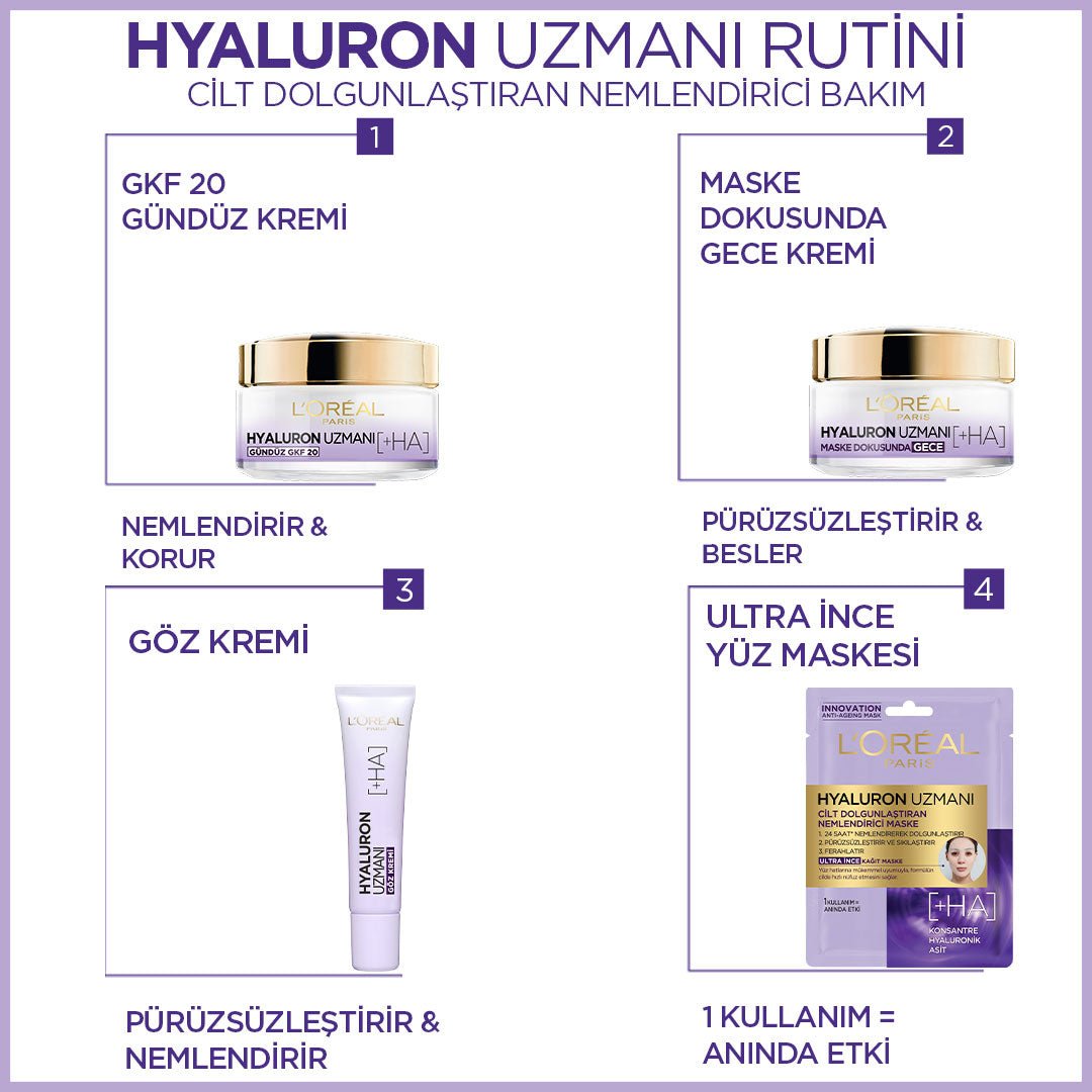 Loreal Paris Hyaluron Uzmanı Cilt Dolgunlaştıran Nemlendirici Krem Göz - Melori