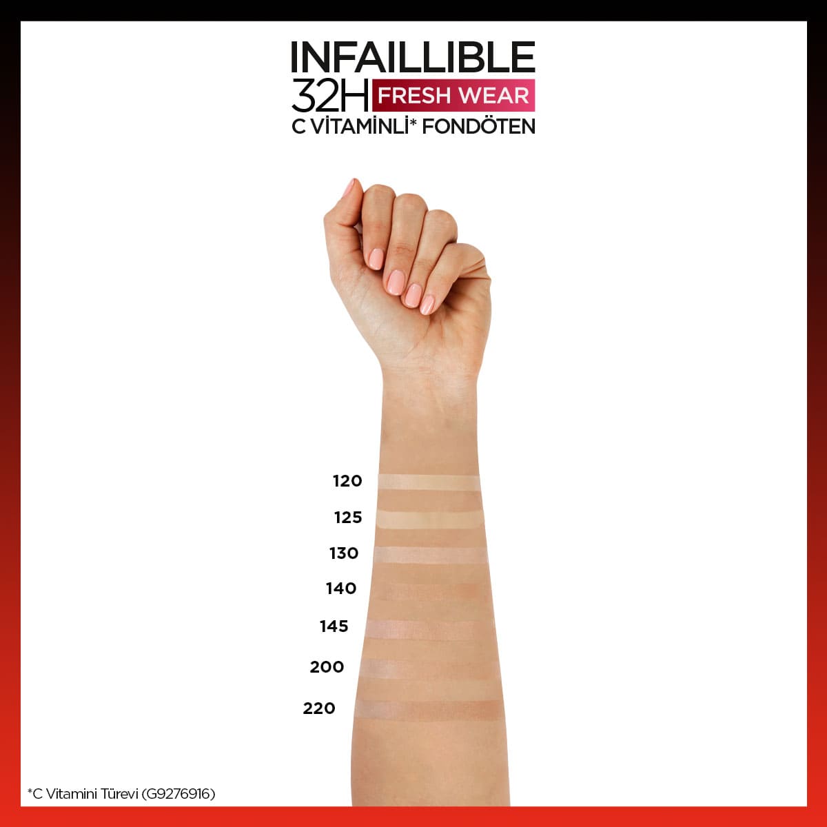 Loreal Paris Infaillible 32H Fresh Wear C Vitaminli Fondöten - 120 Golden Vanilla - Melori