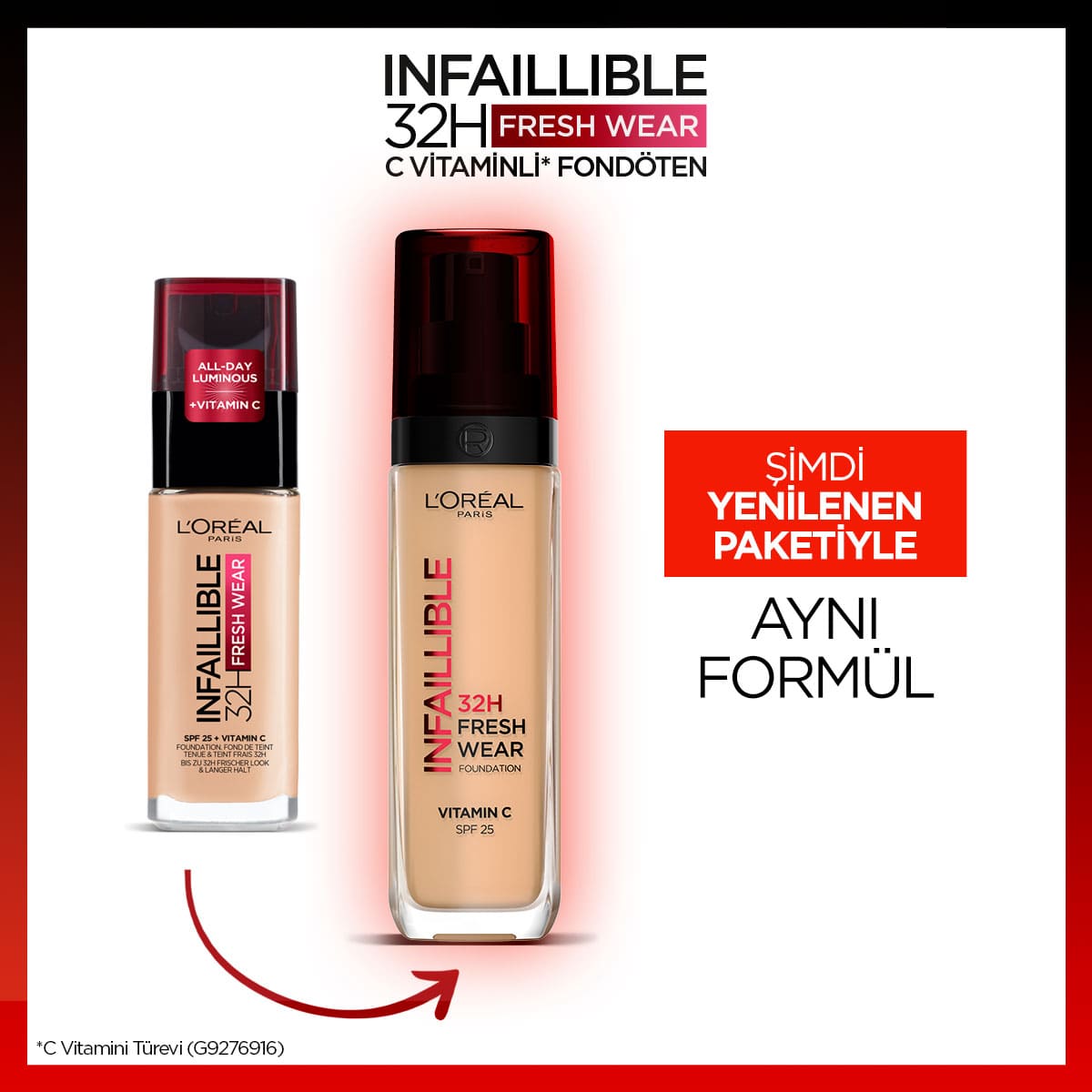 Loreal Paris Infaillible 32H Fresh Wear C Vitaminli Fondöten - 125 Natural Beige - Melori