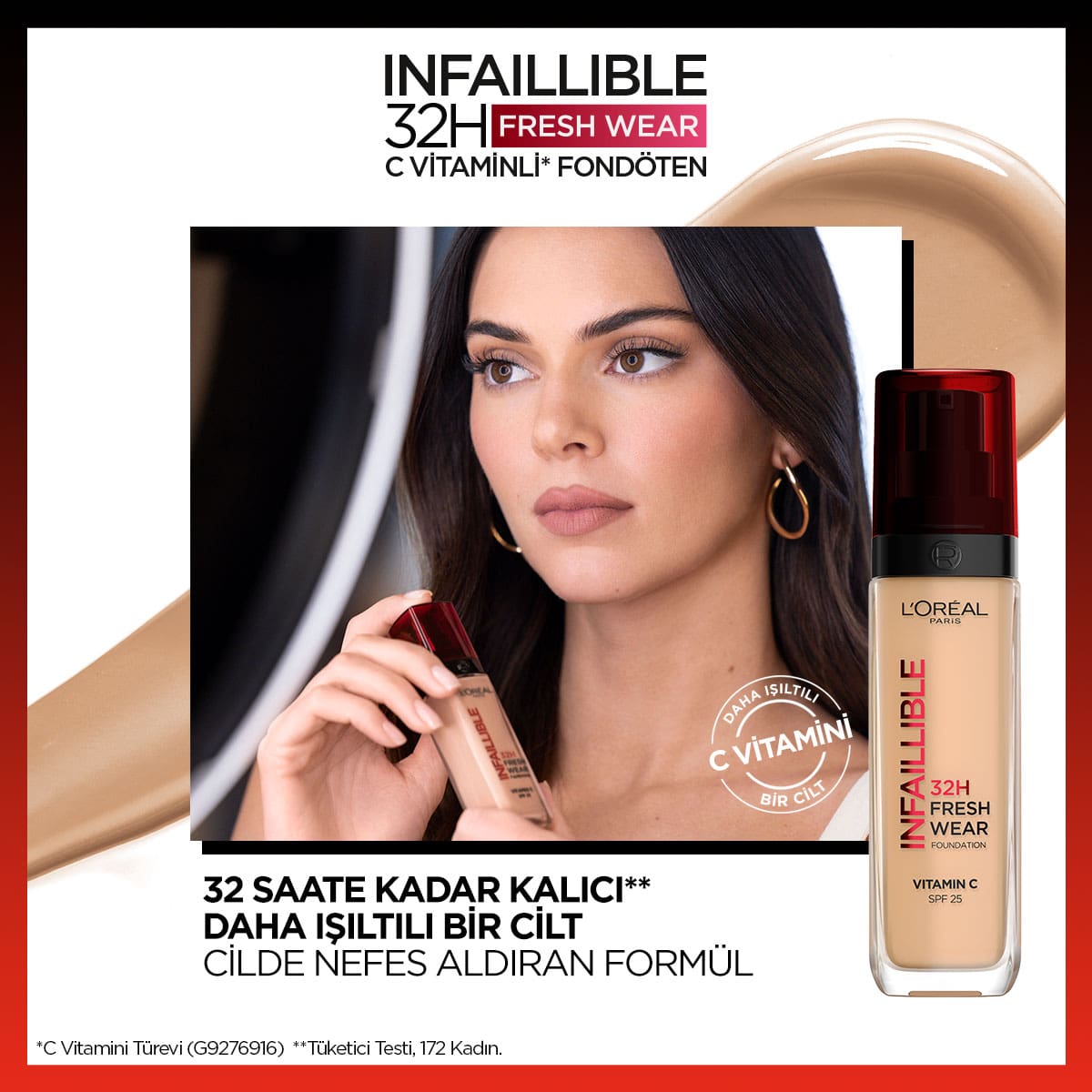 Loreal Paris Infaillible 32H Fresh Wear C Vitaminli Fondöten - 140 Golden Beige - Melori