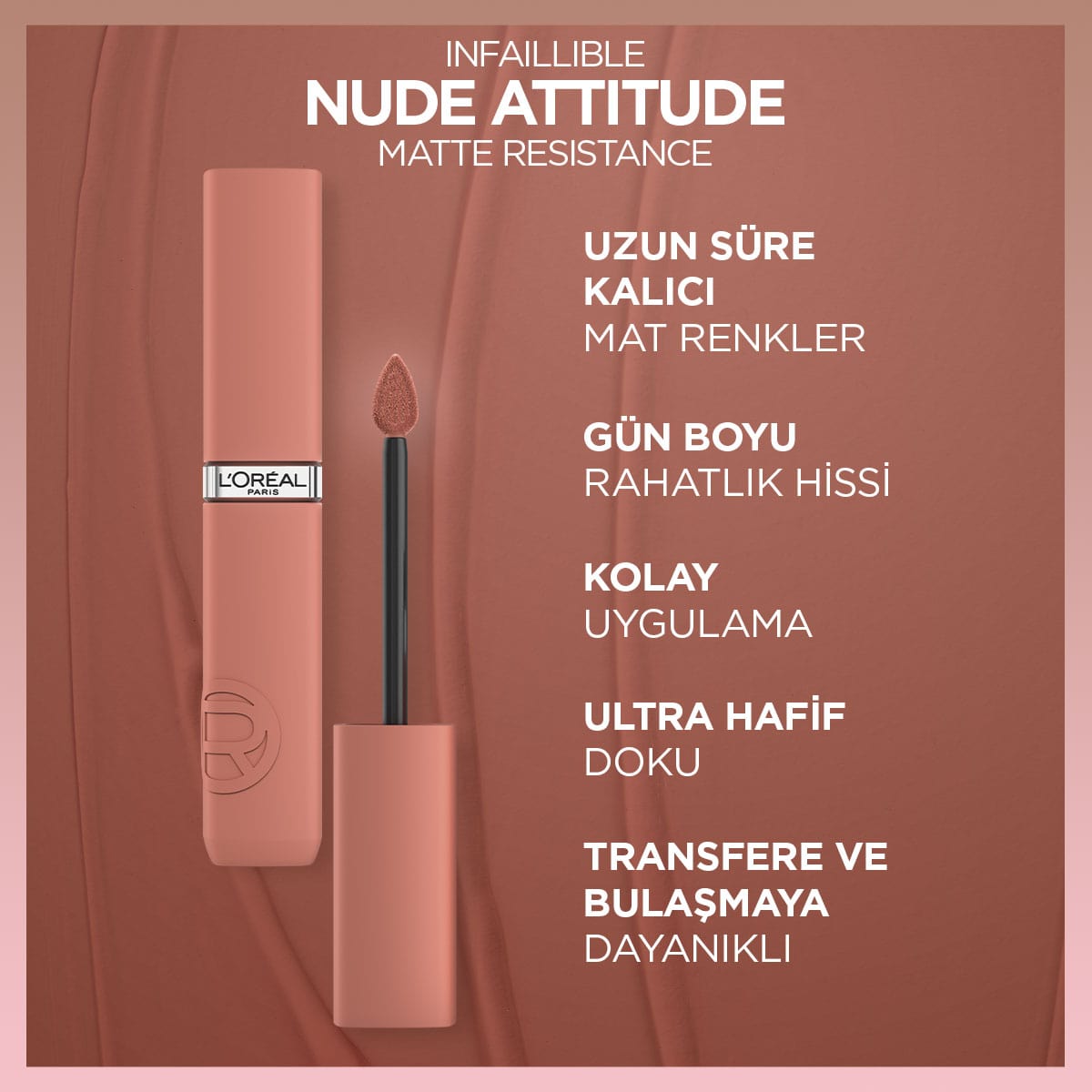 Loreal Paris Infaillible Matte Resistance Likit Mat Ruj - 645 Crush Alert - Melori
