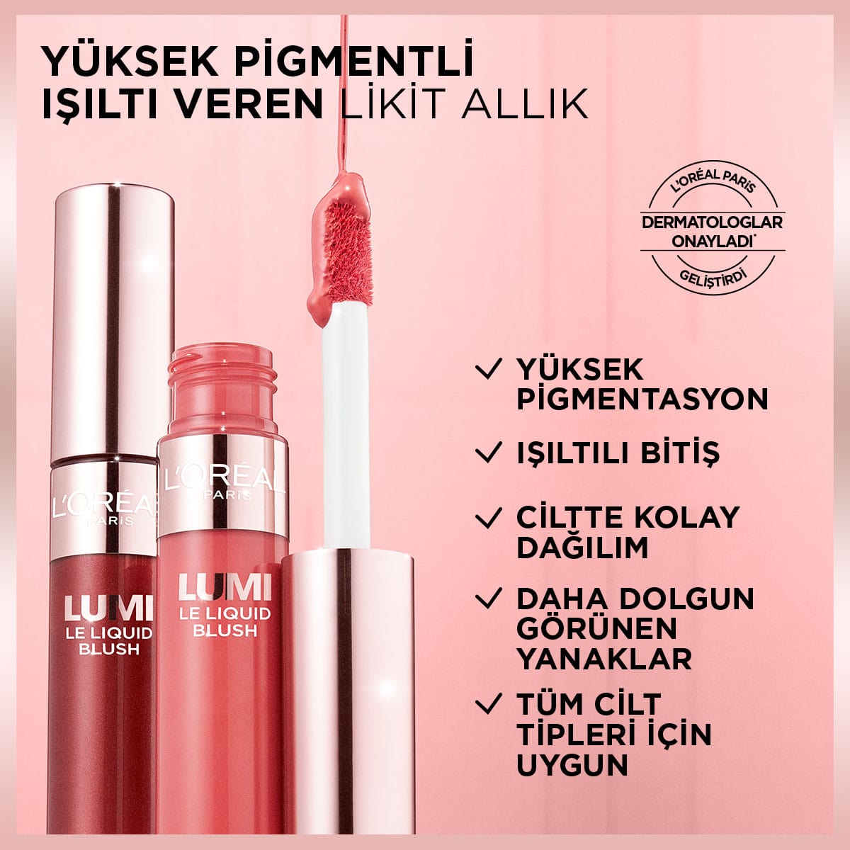 Loreal Paris Lumi Blush Likit Allık - 635 Glowy Worth It Medium - Melori