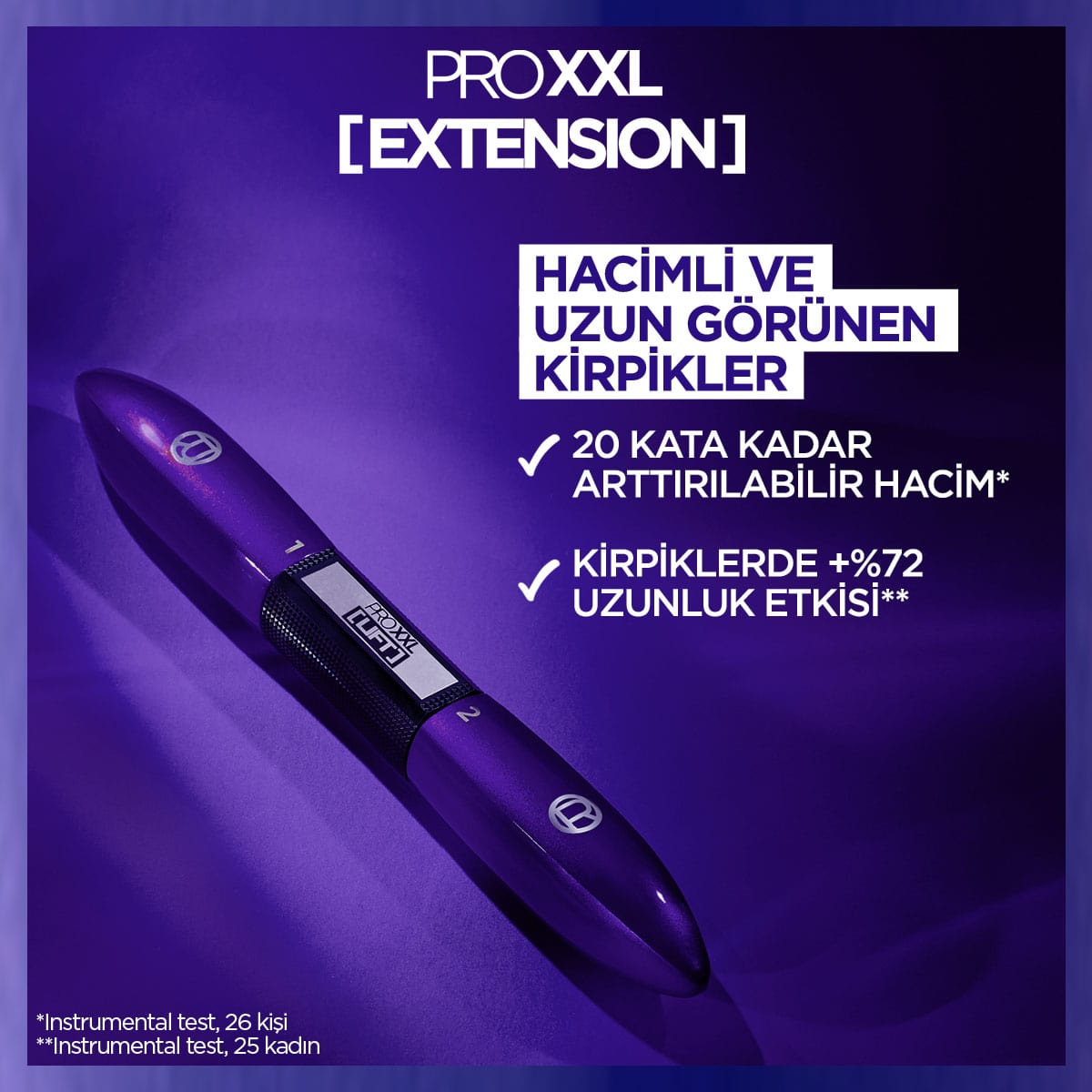 Loreal Paris Pro XXL Extension Çift Taraflı Maskara - Uzunluk Etkisi - Melori