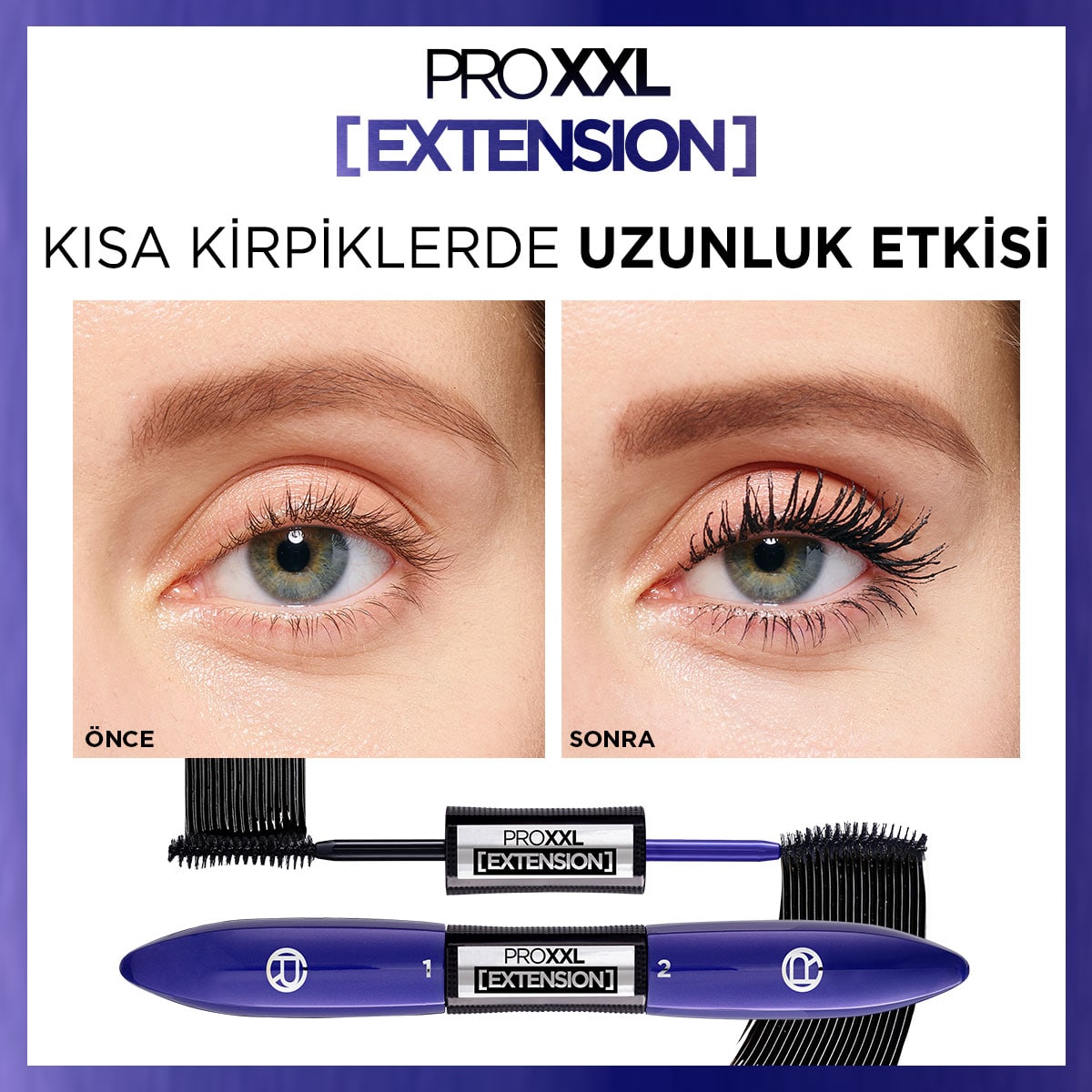 Loreal Paris Pro XXL Extension Çift Taraflı Maskara - Uzunluk Etkisi - Melori