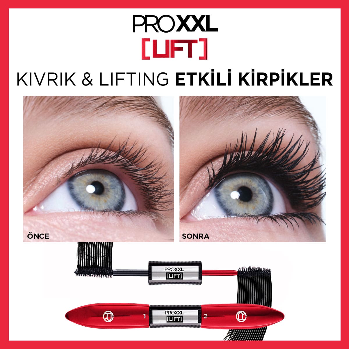Loreal Paris Pro XXL Lift Çift Taraflı Maskara - Kirpik Lifting Etkisi - Melori
