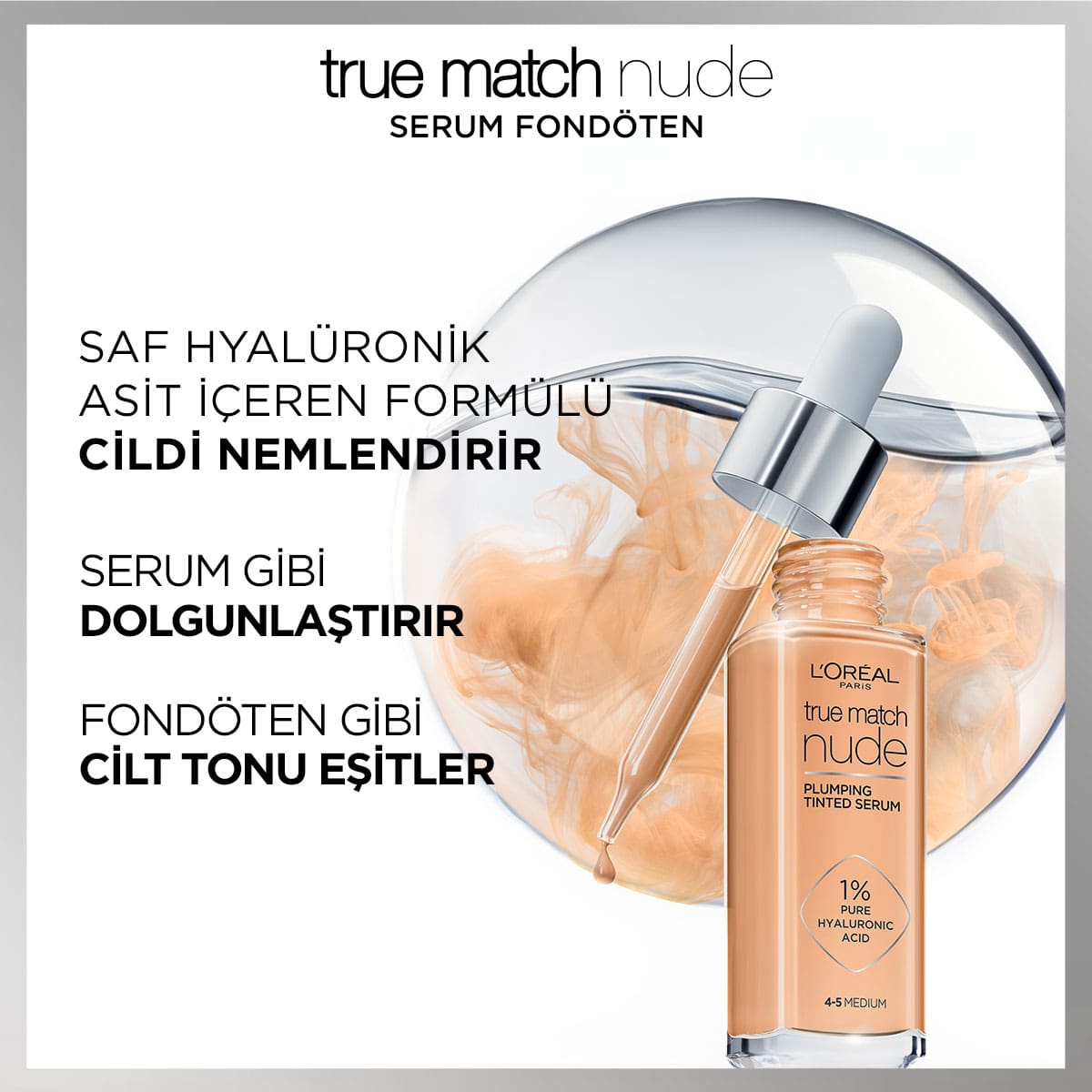 Loreal Paris True Match Nude Fondöten Serum 1 - 2 Rosy Light - Melori