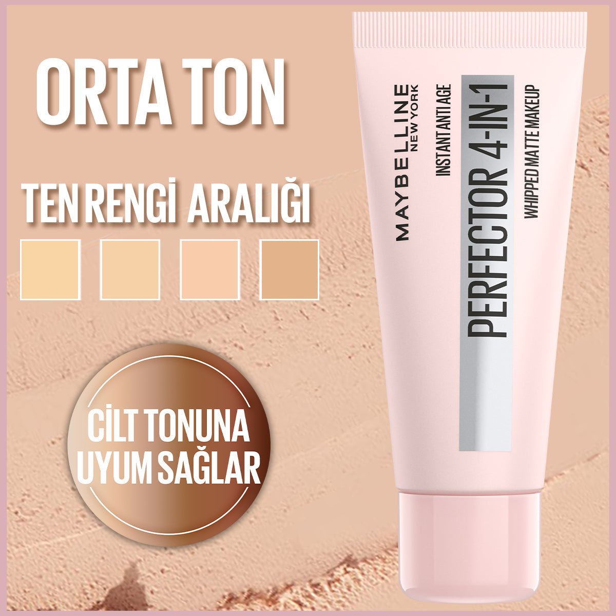 Maybelline Instant Perfector 4 ETKİ 1 ARADA Fondöten - Light (Orta Ton) - Melori