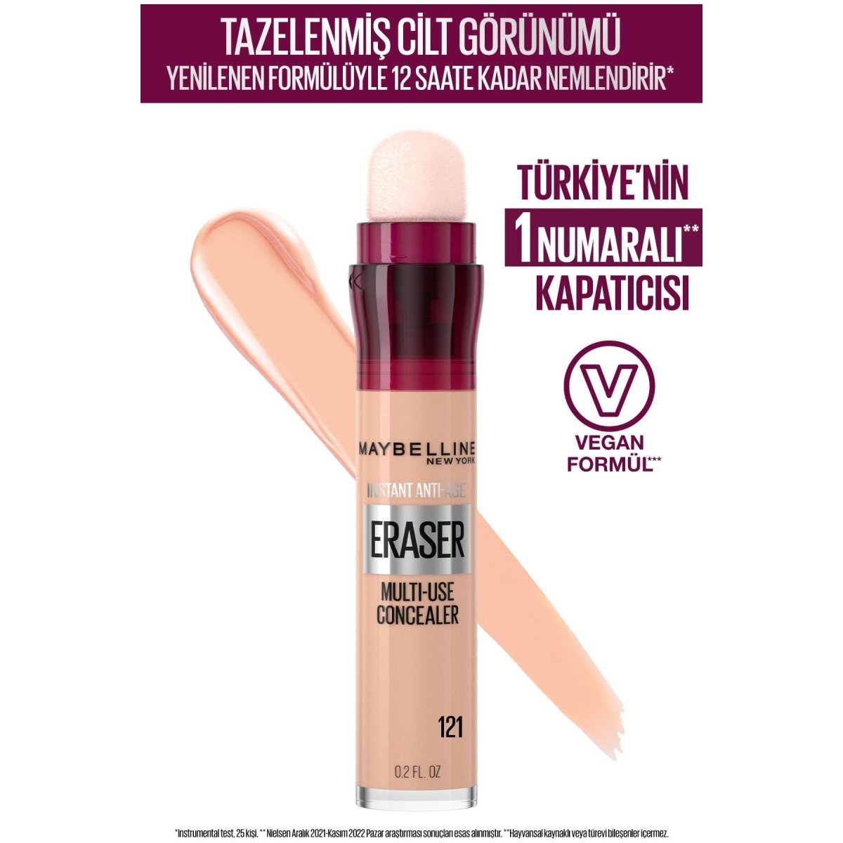 Maybelline New York Instant Anti Age Eraser Kapatıcı - 121 Light Honey - Melori