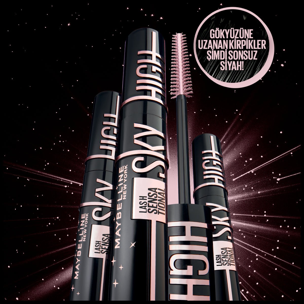 Maybelline New York Lash Sensational Sky High Cosmic Black Maskara - Melori