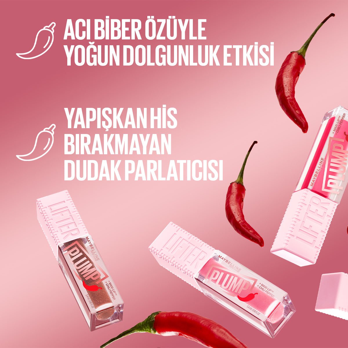 Maybelline New York Lifter Plump Dudak Parlatıcısı - 003 Pink Sting - Melori