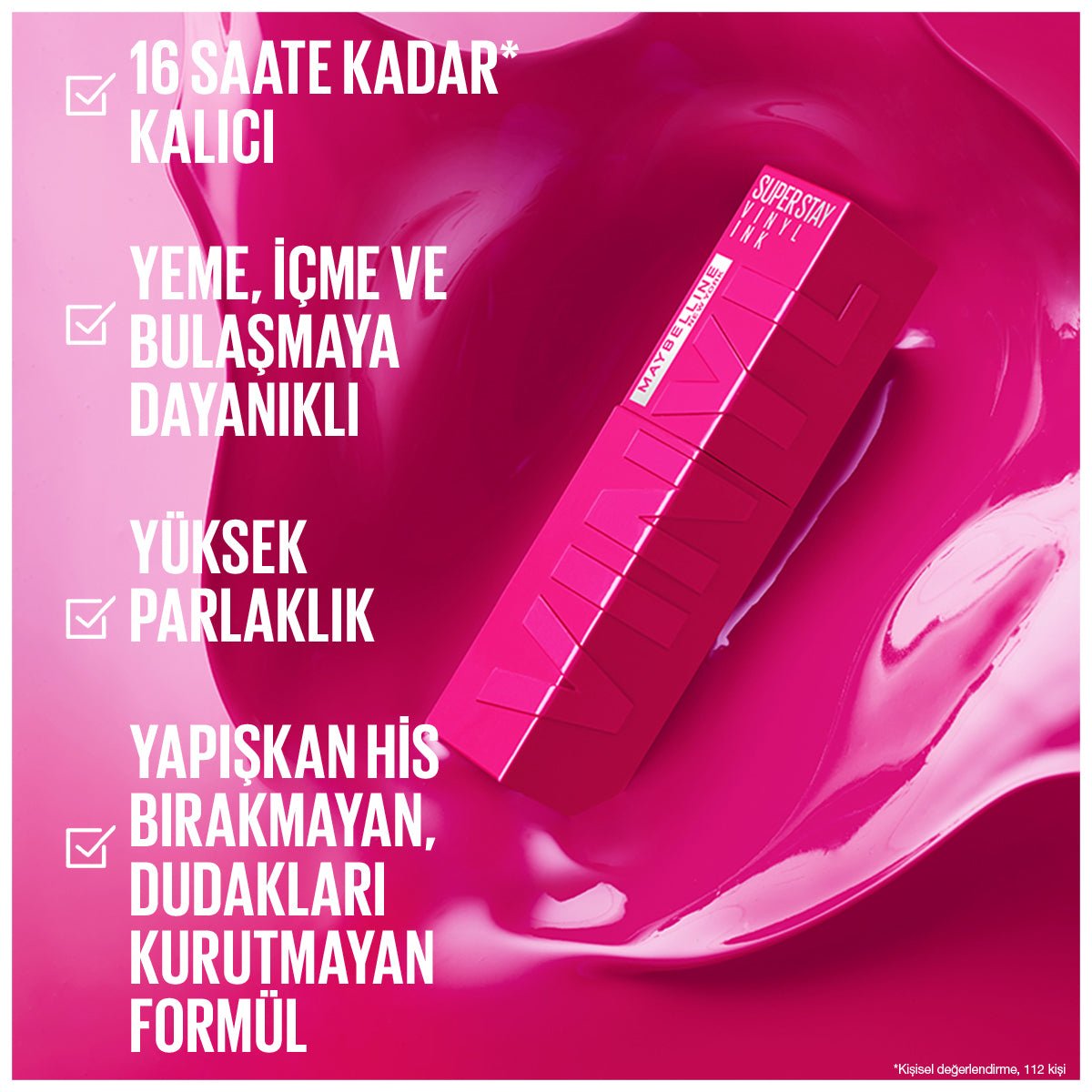 Maybelline New York Super Stay Vinyl Ink Uzun Süre Kalıcı Likit Parlak Ruj 155 Upbeat - Melori