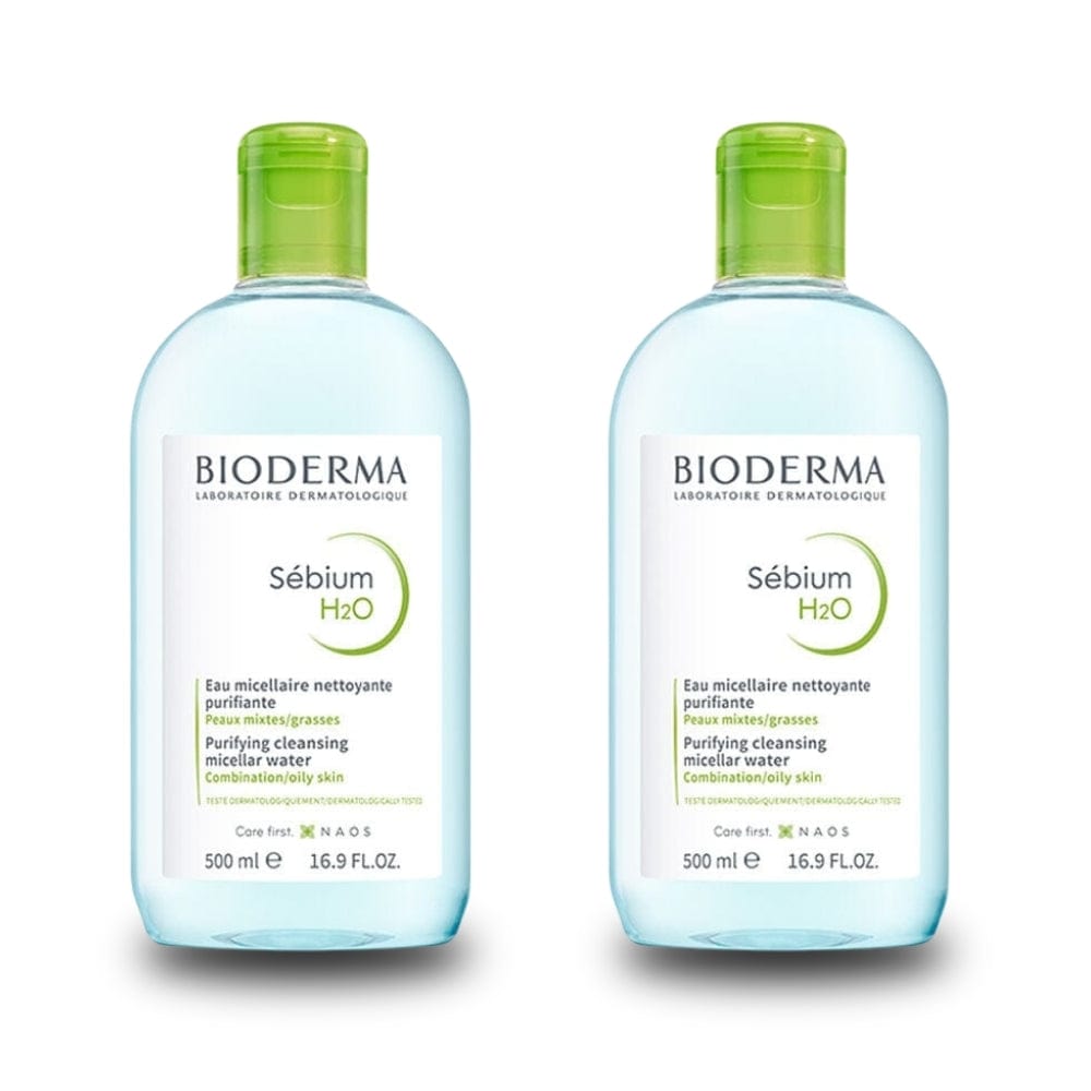 Bioderma Sebium H2O Face and Makeup Cleansing Water 500 ml -2 Pack