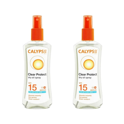 Calypso Clear Protect Spray For Wet/dry Skin Spf15 200ml -2 Pack