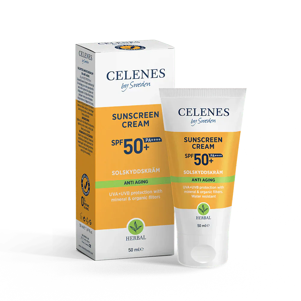 Celenes by Sweden Herbal Sunscreen Face Cream Spf Anti Aging 50 Spf  50 ml / 1.7 fl oz -3 Pack