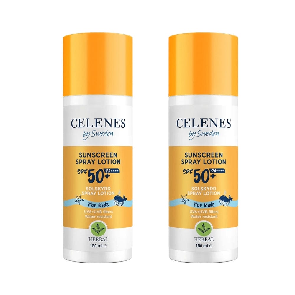 Celenes by Sweden Herbal Sunscreen Spray Lotion for Kids  50 Spf  150 ml / 5 fl oz -2 Pack