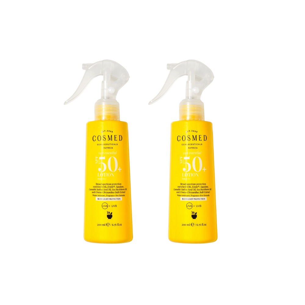 Cosmed Sun Essential Lotion Spf 50 Family Size Face And Body Spray Sunscreen For All Skin Types 200 ml 2 Pack