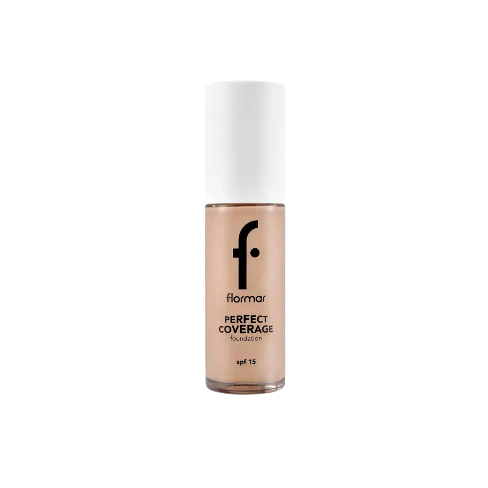 Flormar Perfect Coverage Highly Pigmented &amp; Semi-gloss Finish SPF15 Foundation 30ml - 101 Pastelle