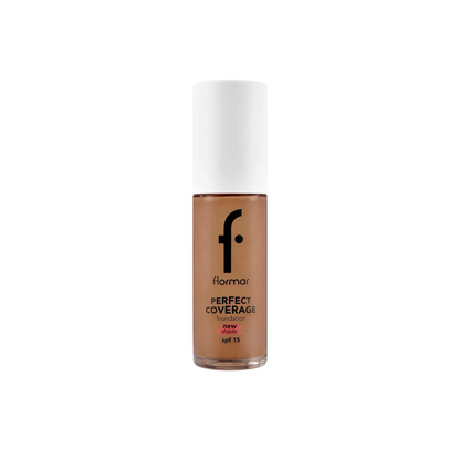 Flormar Perfect Coverage Highly Pigmented &amp; Semi-gloss Finish SPF15 Foundation 30ml - 136 Chesnut