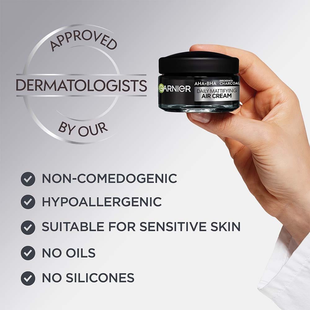 Garnier Pure Active AHA + Salicylic Acid Daily Mattifying Air Cream Moisturiser 50 ml 3 Pack
