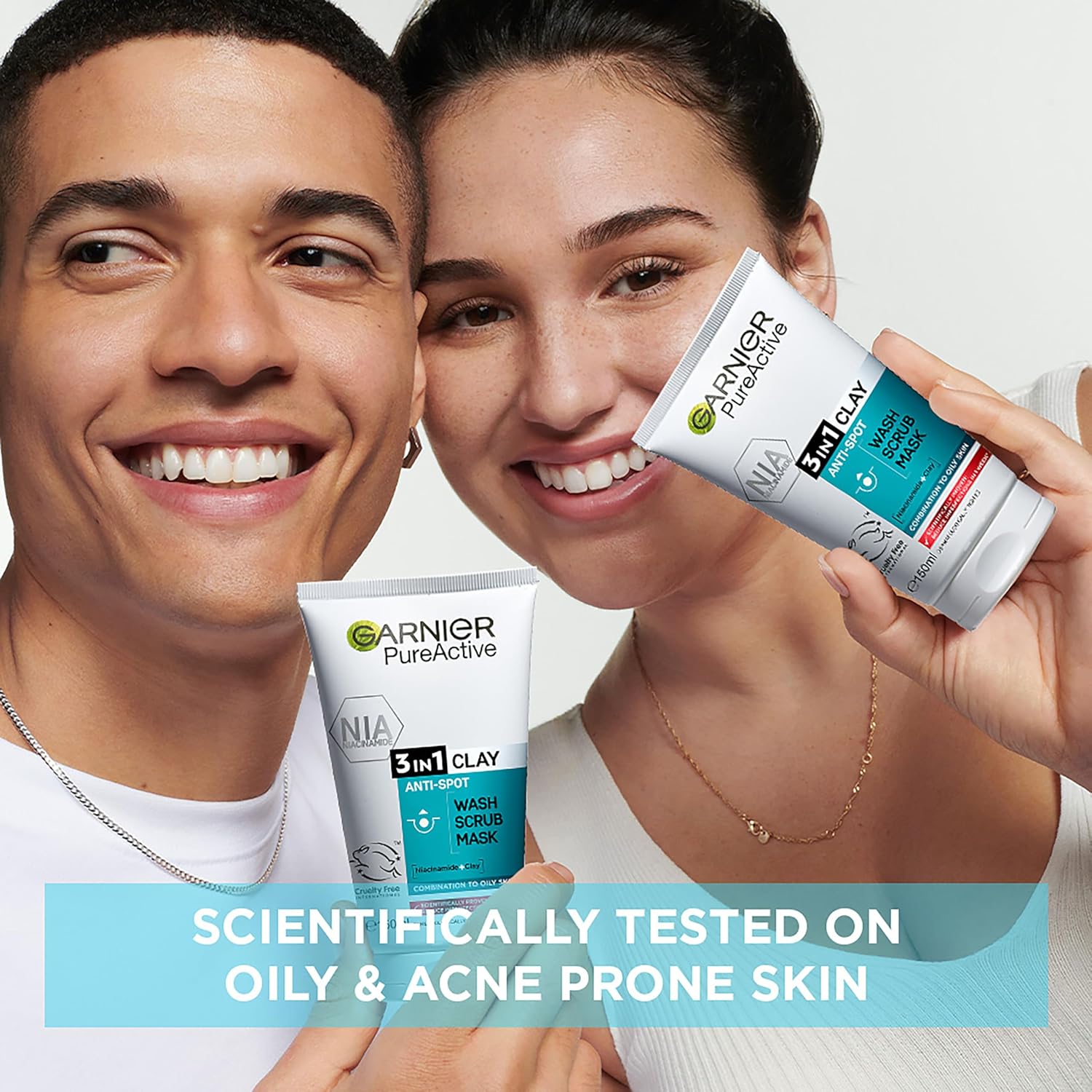 Garnier Skin Active Pure Active 3 in 1 Wash, Scrub &amp; Mask 150 ml 3 Pack