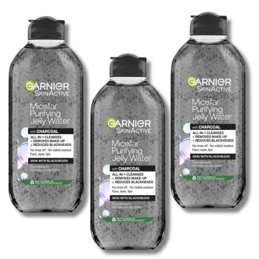 Garnier Skin Active Purifying Micellar Jelly Water With Charcoal &amp; Salicylic Acid 400 ml / 13.5 fl oz 3 Pack