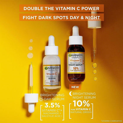 Garnier Skin Naturals Vitamin C Garnier Vitamin C Anti-Dark Spots &amp; Brightening Night Serum 30 ml 2 Pack