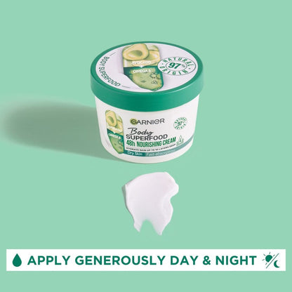 Garnier Superfood Avocado &amp; Omega 6 Superfood Nourishing Body Cream 380ml 2 Pack