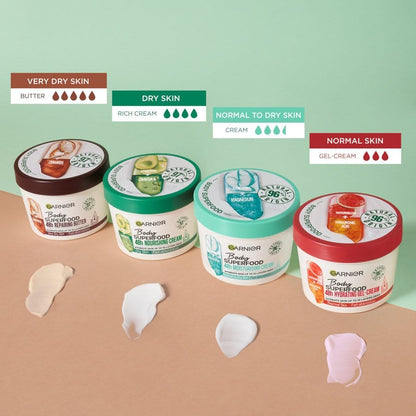 Garnier Superfood Avocado &amp; Omega 6 Superfood Nourishing Body Cream 380ml 2 Pack