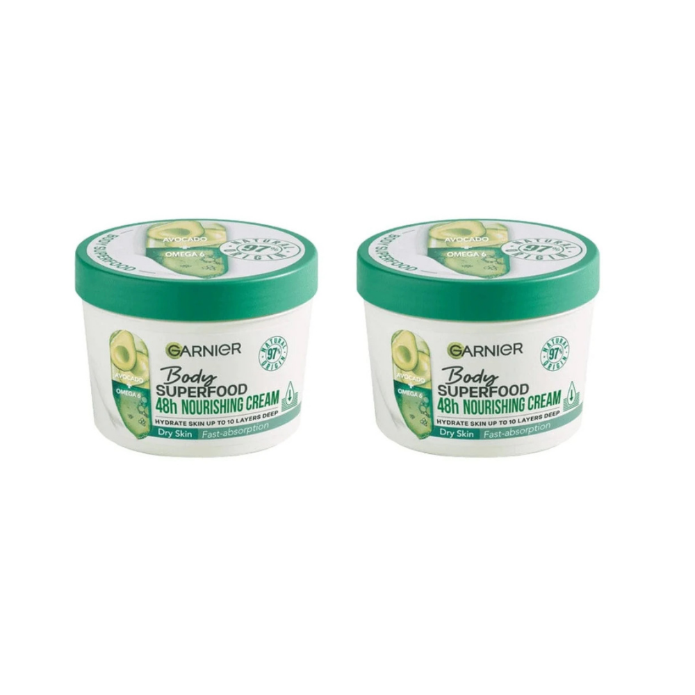 Garnier Superfood Avocado &amp; Omega 6 Superfood Nourishing Body Cream 380ml 2 Pack