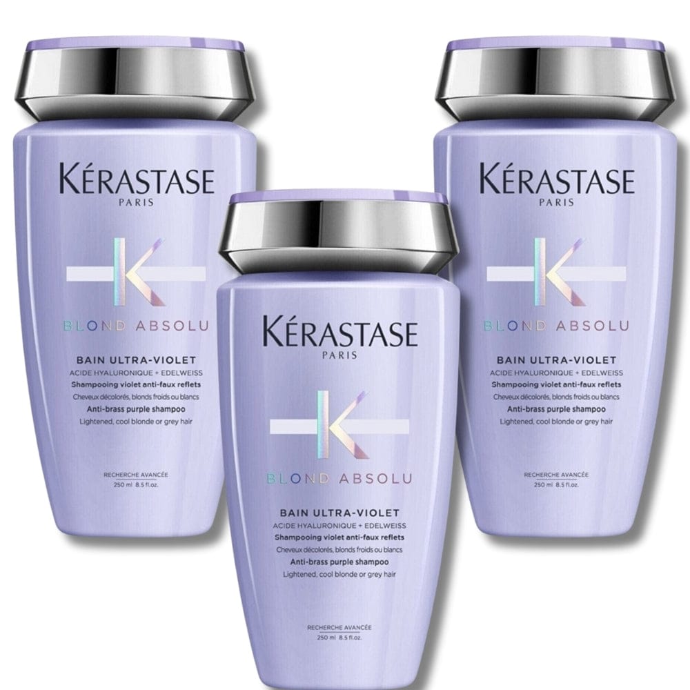 Kerastase Blond Absolu Bain Ultra-violet Shampoo Neutralising Unwanted Yellow &amp; Orange 250 ml 3 Pack