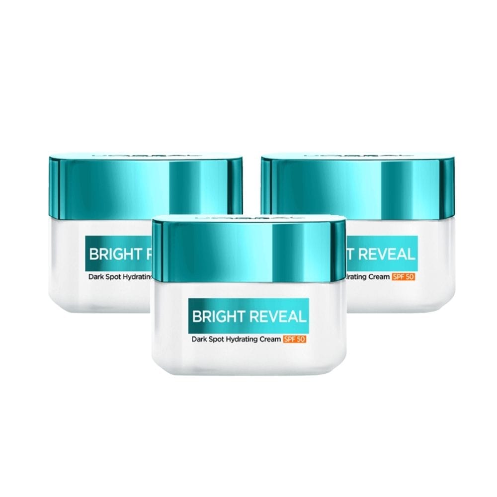 Loreal Paris Bright Reveal Dark Spot Hydrating Cream SPF 50 ml 3 Pack