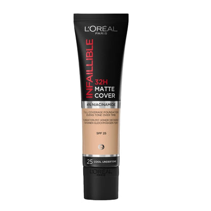 Loreal Paris Infaillible 32 H Matte Cover High Coverage Foundation 30 ml - 25 Cold Undertone