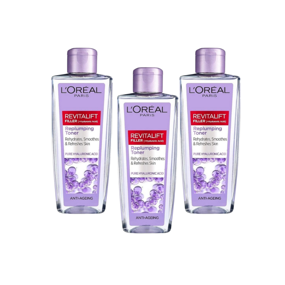 Loreal Paris Revitalift Filler Plumping Facial Tonic 200ml 3 Pack